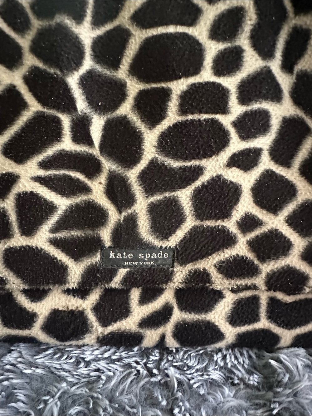 kate spade Black & Cream Giraffe Print Shoulder Bag